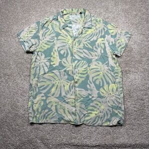 Deus Ex Machina Mens XL Dean Gleeson Monstera Leaf Tropical Short Sleeve Shirt